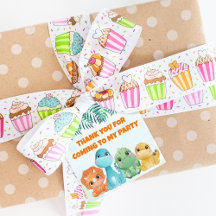 Cute Baby Dinosaur Party Favour Tags