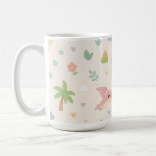 Cute Baby Dinosaur Pastel Seamless Pattern for Kid Coffee Mug