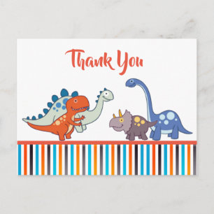 Cute Baby Dinosaur Pattern Personalised Thank You Postcard