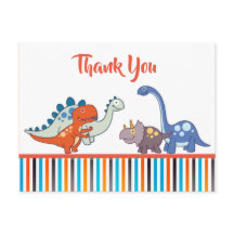 Cute Baby Dinosaur Pattern Personalised Thank You