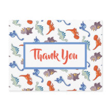 Cute Baby Dinosaur Pattern Personalised Thank You