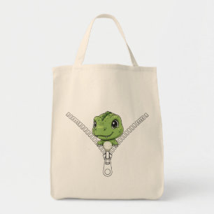 Cute baby dinosaur Peek Tote Bag