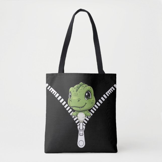 Cute baby dinosaur Peek Tote Bag (Front)