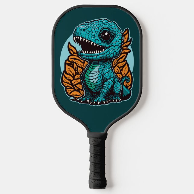 Cute Baby Dinosaur Pickleball Paddle (Front)