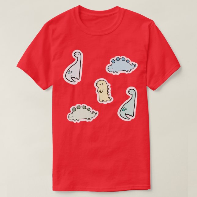 Cute Baby Dinosaur  T-Shirt (Design Front)