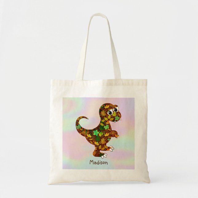 Cute Baby Dinosaur Tote Bag (Front)
