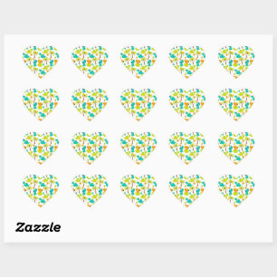 Cute Baby Dinosaur Triceratops Dino Eggs Palm Tree Heart Sticker