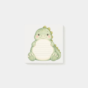 Cute Baby Dinosaur Watercolor Lined Post-it Notes