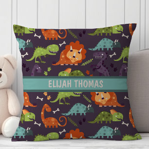 Cute Baby Dinosaurs Dino Boys Personalised Cushion