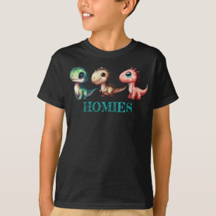 Cute Baby Dinosaurs Illustration T-Shirt