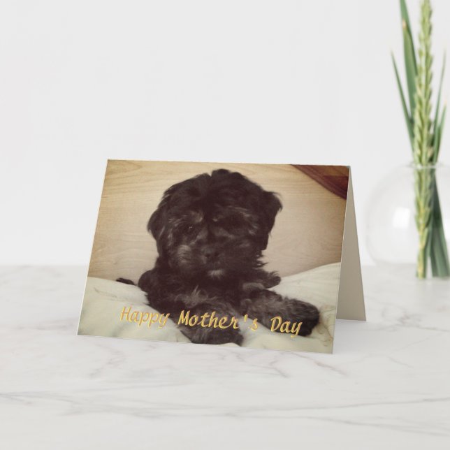 Cute Baby Dog Happy Mother's Day Card (Front)