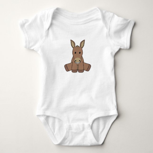 Cute Baby Donkey - Baby bodysuit (Front)