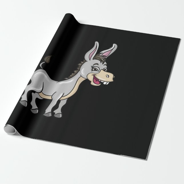 Cute Baby Donkey | Cute Animal Lover Gifts Wrapping Paper (Unrolled)