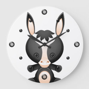 Cute Baby  Donkey Wall Clock