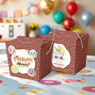 Cute Baby Doughnut Cartoon Baby Shower and Sprinkl Favour Box