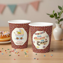 Cute Baby Doughnut Cartoon Baby Shower and Sprinkl