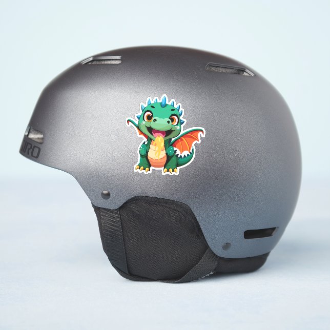Cute Baby Dragon Cartoon Charactor (Helmet Side)