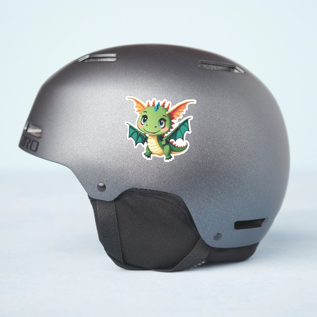 Cute Baby Dragon Cartoon Charactor (Helmet Side)