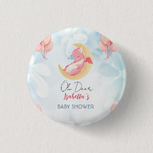 Cute baby dragon dinosaur Balloon baby shower 3 Cm Round Badge