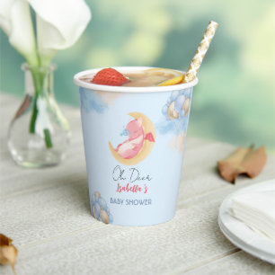 Cute baby dragon dinosaur Balloon baby shower Paper Cups