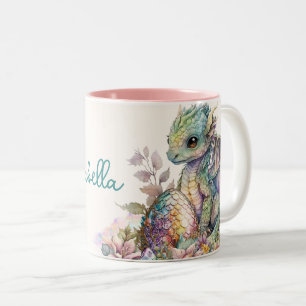 Cute Baby Dragon Egg Two-Tone Coffee Mug