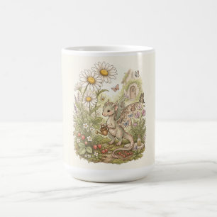 Cute Baby Dragon Gardening in Fairytale Cottage Coffee Mug
