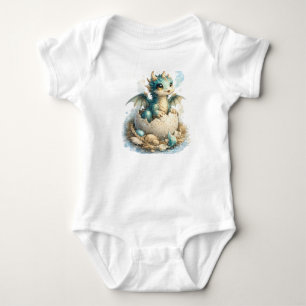 Cute Baby Dragon Hatching Fantasy Baby Bodysuit