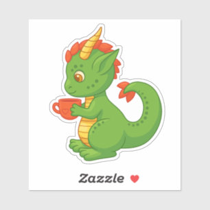 Cute Baby Dragon Holding Cup