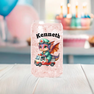 Cute baby dragon in a doctor outfit! can glass