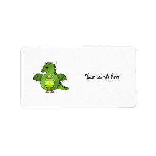 Cute baby dragon label