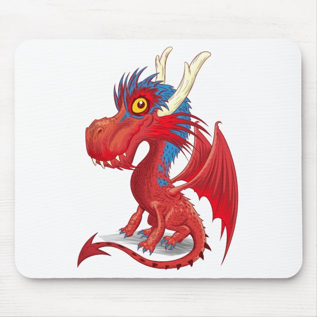 Cute Baby Dragon Mouse Mat (Front)