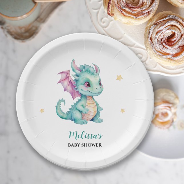 Cute Baby Dragon Paper Plate (Creator Uploaded)