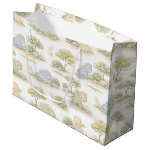 Cute Baby Dragon Pastel Woodland Pattern (1) Large Gift Bag