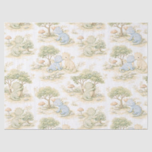 Cute Baby Dragon Pastel Woodland Pattern (2) Tissue Paper