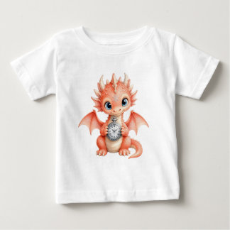 Cute Baby Dragon Pocket Watch Watercolor Art T-Shirt