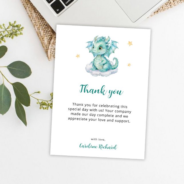 Cute Baby Dragon Thank You Card (Creator Uploaded)