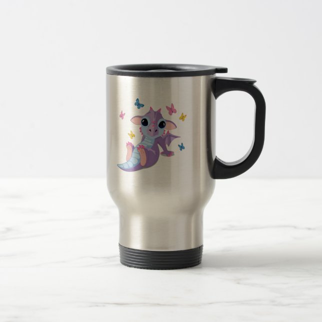 Cute Baby Dragon Travel Mug (Right)