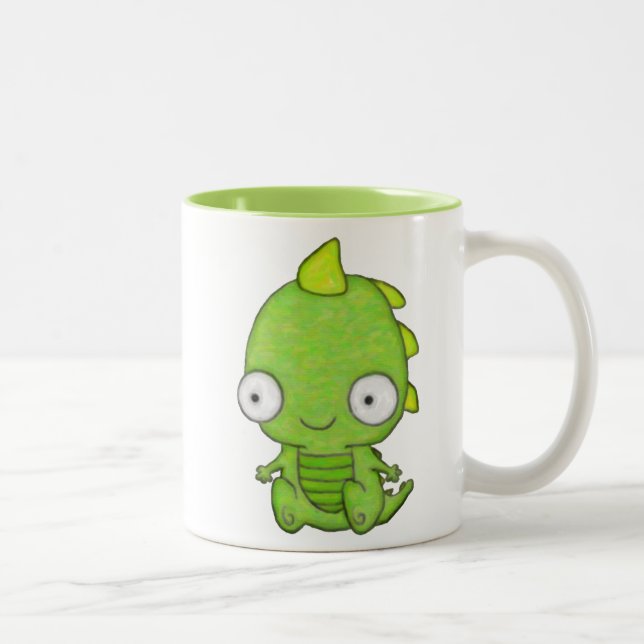 Cute Baby Dragon Two-Tone Coffee Mug (Right)