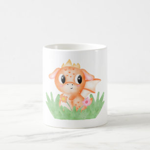 Cute Baby Dragon Watercolour Coffee Mug