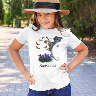 Cute Baby Dragon with Butterflies Spring T-Shirt