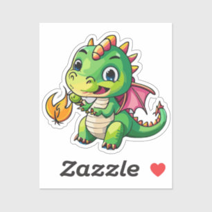 Cute Baby Dragon With First Fire Breath