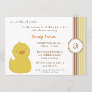 Cute Baby Duck Baby Shower Invite