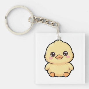 Cute Baby Duck Chick Acrylic Keychain