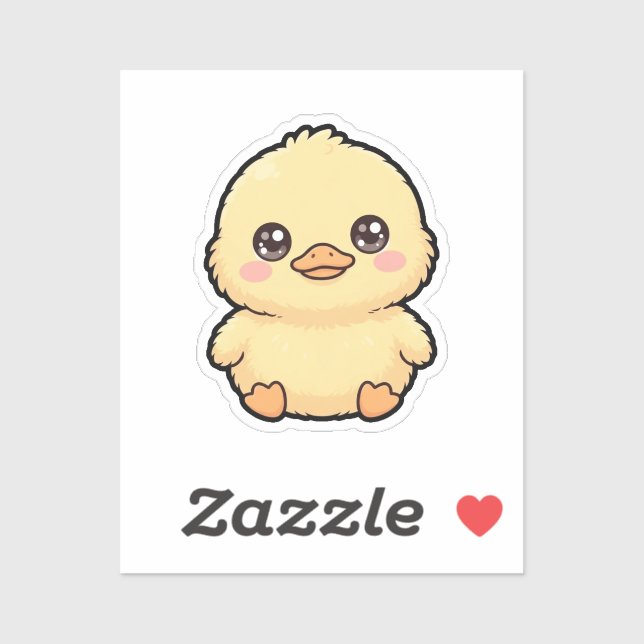 Cute Baby Duck Chick Custom-Cut Vinyl Sticker (Sheet)
