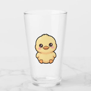 Cute Baby Duck Chick Glass Tumbler Cup