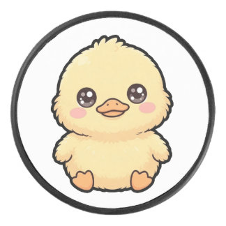 Cute Baby Duck Chick Hockey Puck