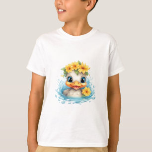 Cute Baby Duck Ducklings Fun animals flowers T-Shirt