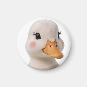Cute Baby Duck Eyes Round Magnet