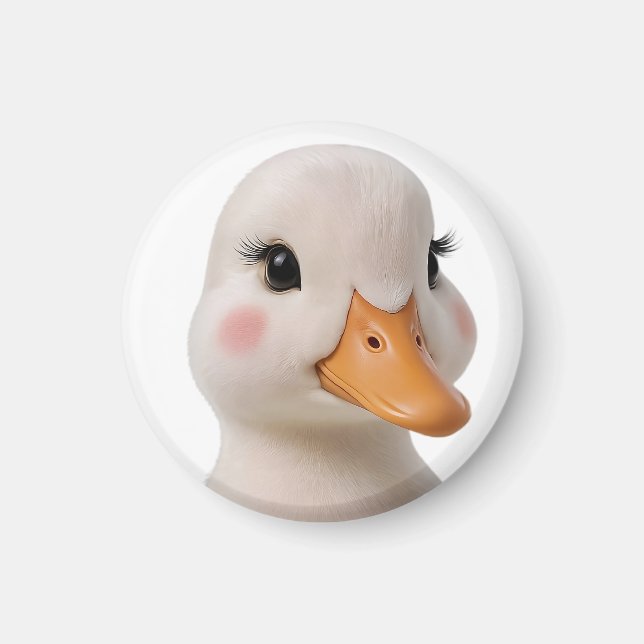 Cute Baby Duck Eyes Round Magnet (Front)