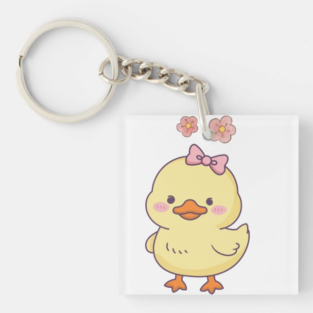 Cute Baby Duck Keychain  (Front)
